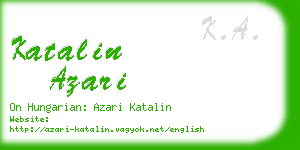 katalin azari business card